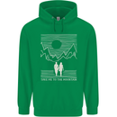 Take Me to the Mountains Trekking Hiking Childrens Kids Hoodie Irish Green