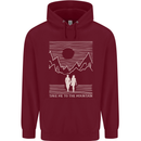 Take Me to the Mountains Trekking Hiking Childrens Kids Hoodie Maroon