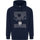 Take Me to the Mountains Trekking Hiking Childrens Kids Hoodie Navy Blue