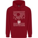 Take Me to the Mountains Trekking Hiking Childrens Kids Hoodie Red