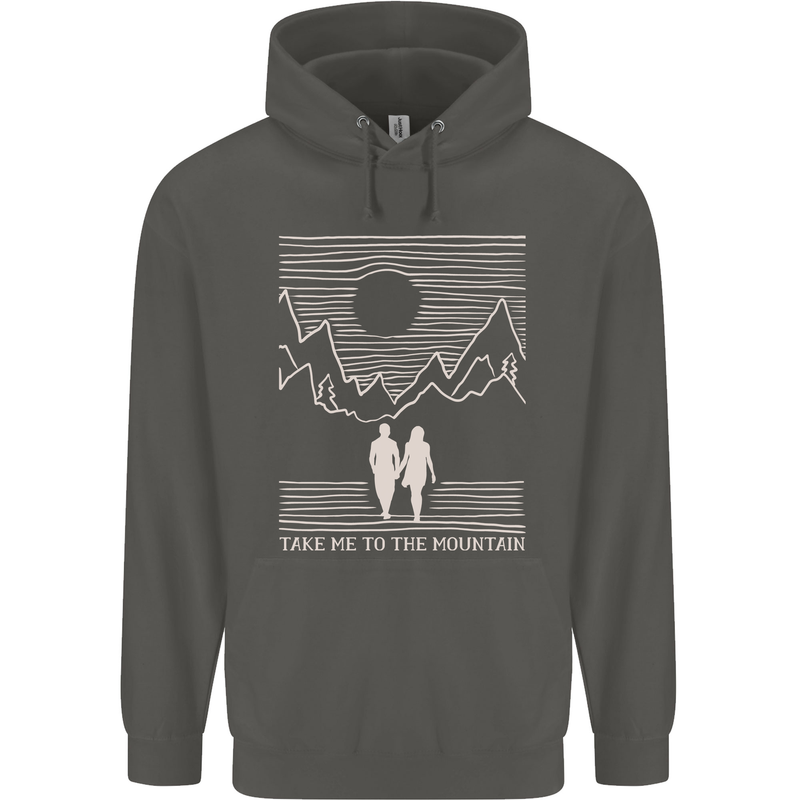 Take Me to the Mountains Trekking Hiking Childrens Kids Hoodie Storm Grey