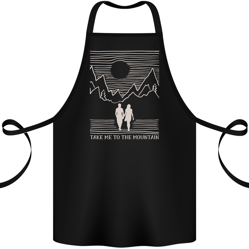Take Me to the Mountains Trekking Hiking Cotton Apron 100% Organic Black
