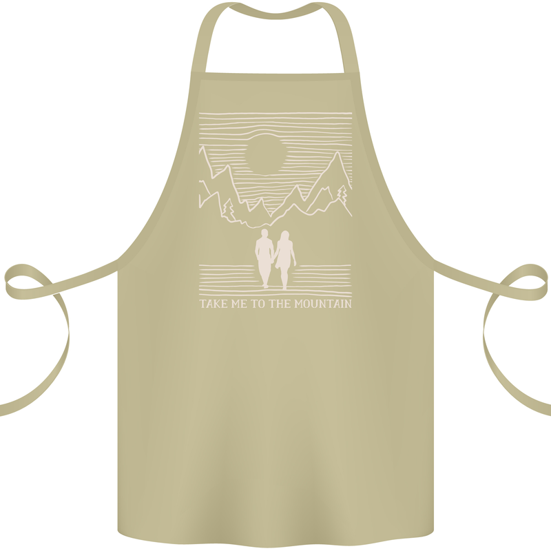 Take Me to the Mountains Trekking Hiking Cotton Apron 100% Organic Khaki