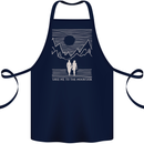 Take Me to the Mountains Trekking Hiking Cotton Apron 100% Organic Navy Blue