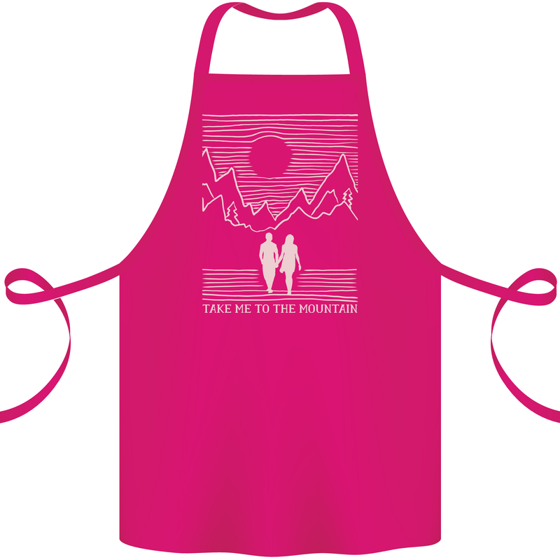 Take Me to the Mountains Trekking Hiking Cotton Apron 100% Organic Pink