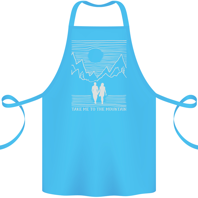 Take Me to the Mountains Trekking Hiking Cotton Apron 100% Organic Turquoise