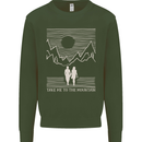 Take Me to the Mountains Trekking Hiking Kids Sweatshirt Jumper Forest Green
