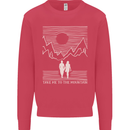 Take Me to the Mountains Trekking Hiking Kids Sweatshirt Jumper Heliconia