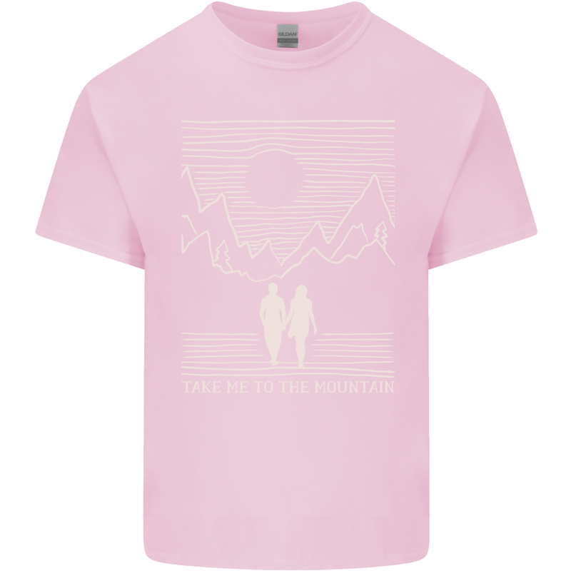 Take Me to the Mountains Trekking Hiking Kids T-Shirt Childrens Light Pink