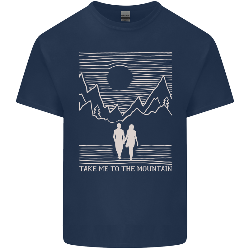 Take Me to the Mountains Trekking Hiking Kids T-Shirt Childrens Navy Blue