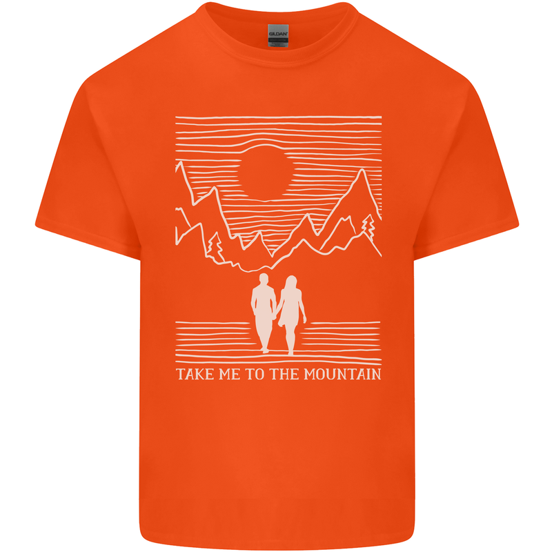 Take Me to the Mountains Trekking Hiking Kids T-Shirt Childrens Orange