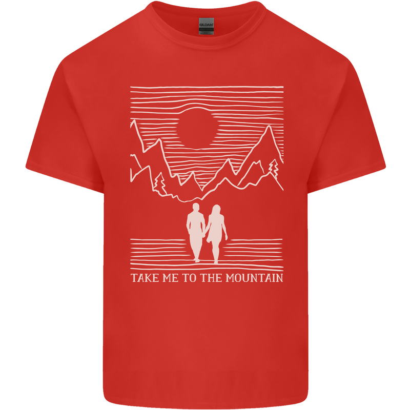 Take Me to the Mountains Trekking Hiking Kids T-Shirt Childrens Red