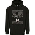 Take Me to the Mountains Trekking Hiking Mens 80% Cotton Hoodie Black
