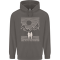 Take Me to the Mountains Trekking Hiking Mens 80% Cotton Hoodie Charcoal