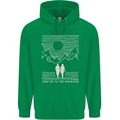 Take Me to the Mountains Trekking Hiking Mens 80% Cotton Hoodie Irish Green