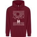 Take Me to the Mountains Trekking Hiking Mens 80% Cotton Hoodie Maroon