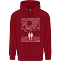 Take Me to the Mountains Trekking Hiking Mens 80% Cotton Hoodie Red