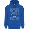 Take Me to the Mountains Trekking Hiking Mens 80% Cotton Hoodie Royal Blue