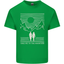 Take Me to the Mountains Trekking Hiking Mens Cotton T-Shirt Tee Top Irish Green