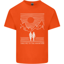 Take Me to the Mountains Trekking Hiking Mens Cotton T-Shirt Tee Top Orange