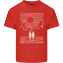 Take Me to the Mountains Trekking Hiking Mens Cotton T-Shirt Tee Top Red