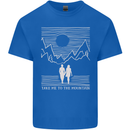 Take Me to the Mountains Trekking Hiking Mens Cotton T-Shirt Tee Top Royal Blue
