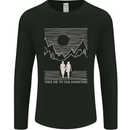 Take Me to the Mountains Trekking Hiking Mens Long Sleeve T-Shirt Black