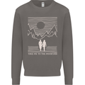Take Me to the Mountains Trekking Hiking Mens Sweatshirt Jumper Charcoal