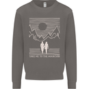 Take Me to the Mountains Trekking Hiking Mens Sweatshirt Jumper Charcoal