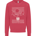 Take Me to the Mountains Trekking Hiking Mens Sweatshirt Jumper Heliconia