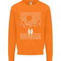 Take Me to the Mountains Trekking Hiking Mens Sweatshirt Jumper Orange