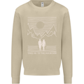 Take Me to the Mountains Trekking Hiking Mens Sweatshirt Jumper Sand