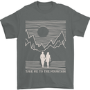 Take Me to the Mountains Trekking Hiking Mens T-Shirt Cotton Gildan Charcoal