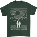 Take Me to the Mountains Trekking Hiking Mens T-Shirt Cotton Gildan Forest Green