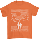 Take Me to the Mountains Trekking Hiking Mens T-Shirt Cotton Gildan Orange