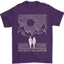 Take Me to the Mountains Trekking Hiking Mens T-Shirt Cotton Gildan Purple