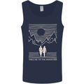 Take Me to the Mountains Trekking Hiking Mens Vest Tank Top Navy Blue