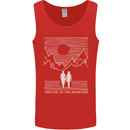 Take Me to the Mountains Trekking Hiking Mens Vest Tank Top Red