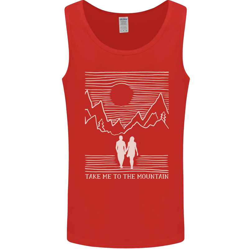Take Me to the Mountains Trekking Hiking Mens Vest Tank Top Red