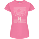 Take Me to the Mountains Trekking Hiking Womens Petite Cut T-Shirt Azalea