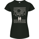 Take Me to the Mountains Trekking Hiking Womens Petite Cut T-Shirt Black