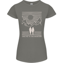 Take Me to the Mountains Trekking Hiking Womens Petite Cut T-Shirt Charcoal