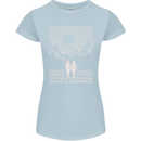 Take Me to the Mountains Trekking Hiking Womens Petite Cut T-Shirt Light Blue