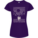 Take Me to the Mountains Trekking Hiking Womens Petite Cut T-Shirt Purple