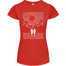Take Me to the Mountains Trekking Hiking Womens Petite Cut T-Shirt Red