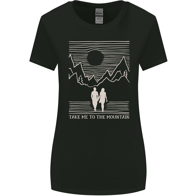 Take Me to the Mountains Trekking Hiking Womens Wider Cut T-Shirt Black