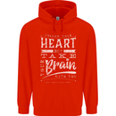 Take Your Heart With You Slogan Childrens Kids Hoodie Bright Red
