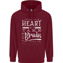 Take Your Heart With You Slogan Childrens Kids Hoodie Maroon