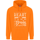 Take Your Heart With You Slogan Childrens Kids Hoodie Orange