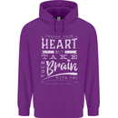 Take Your Heart With You Slogan Childrens Kids Hoodie Purple